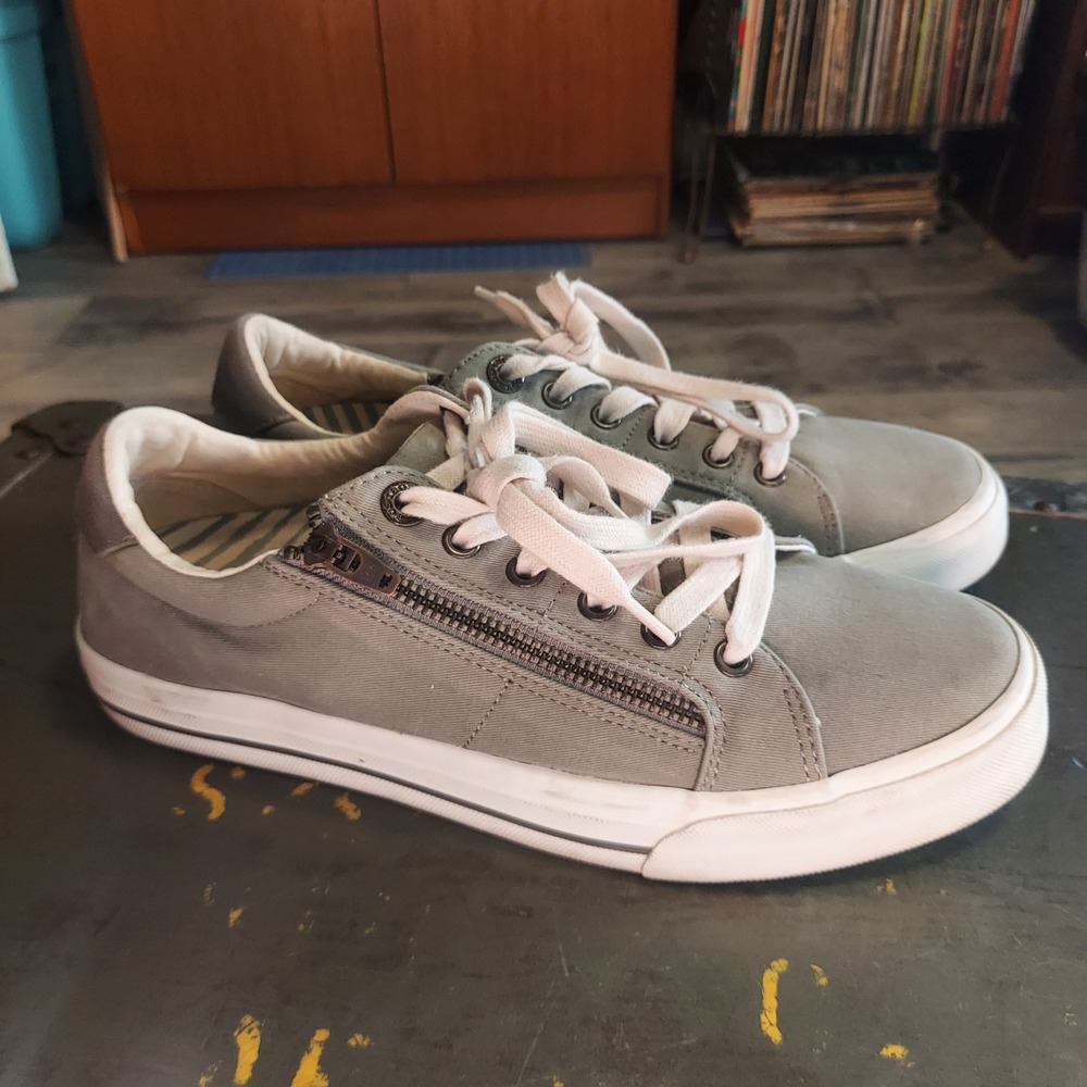 Taos Z-Soul Olive Green Canvas Side Zip Sneakers Womens 9.5 ZSL-13872